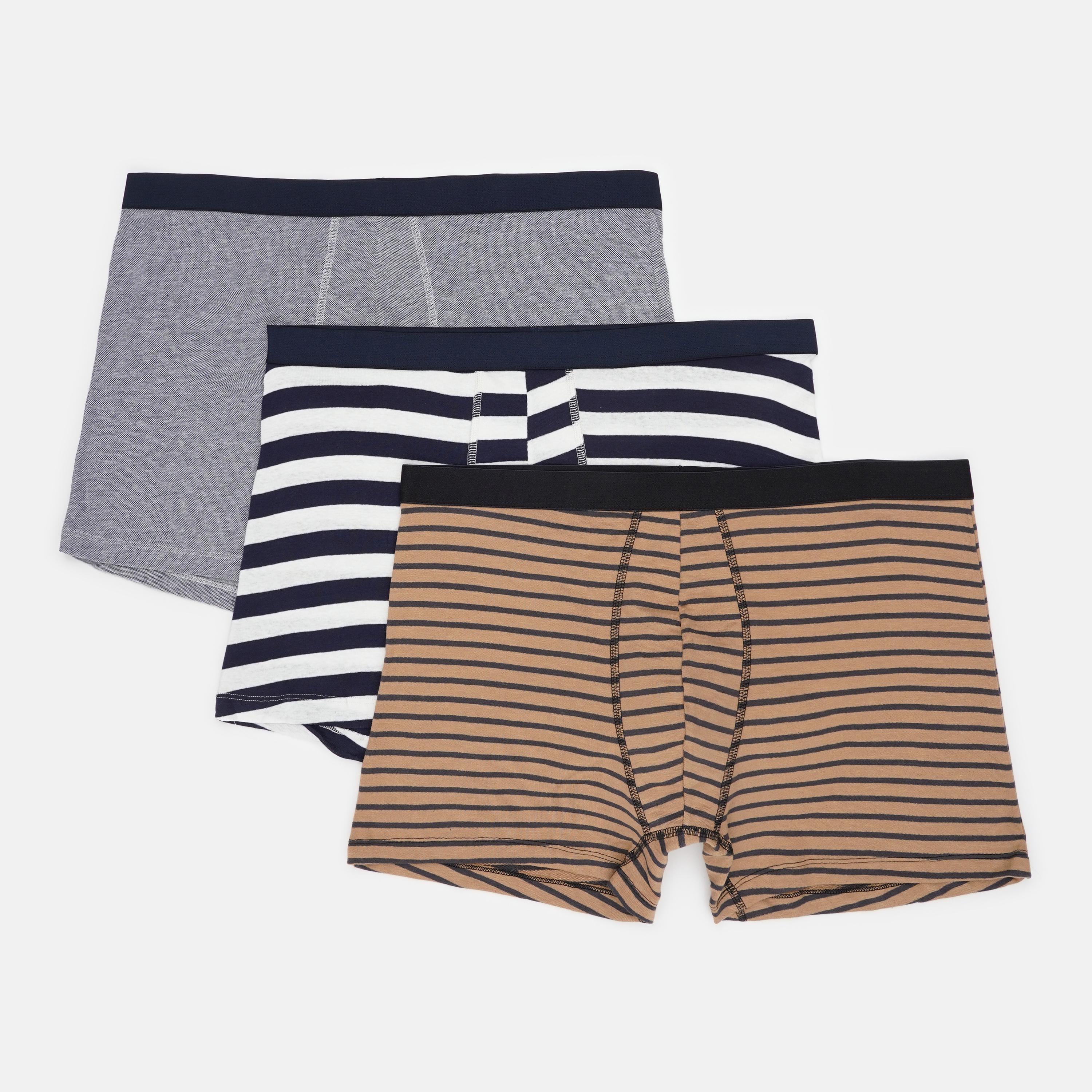 Труси Basic Collection смужка 3 шт. XXL Бежевий/Білий (1438090258)