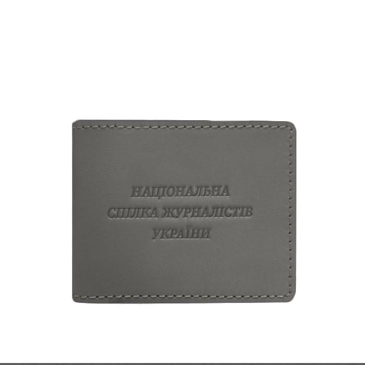 Обложка кожаная для удостоверения журналиста Серый (A-027978)