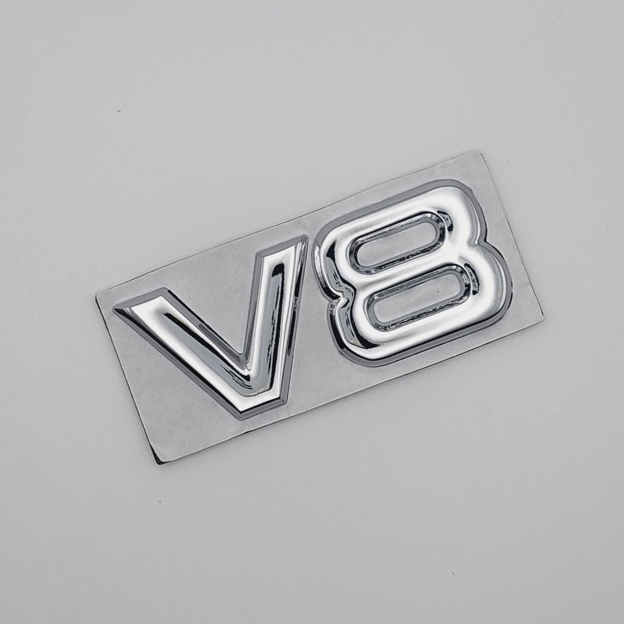 Эмблема надпись V8 Toyota 7,5х3,2 см металл Хром глянцевый (1683148245)
