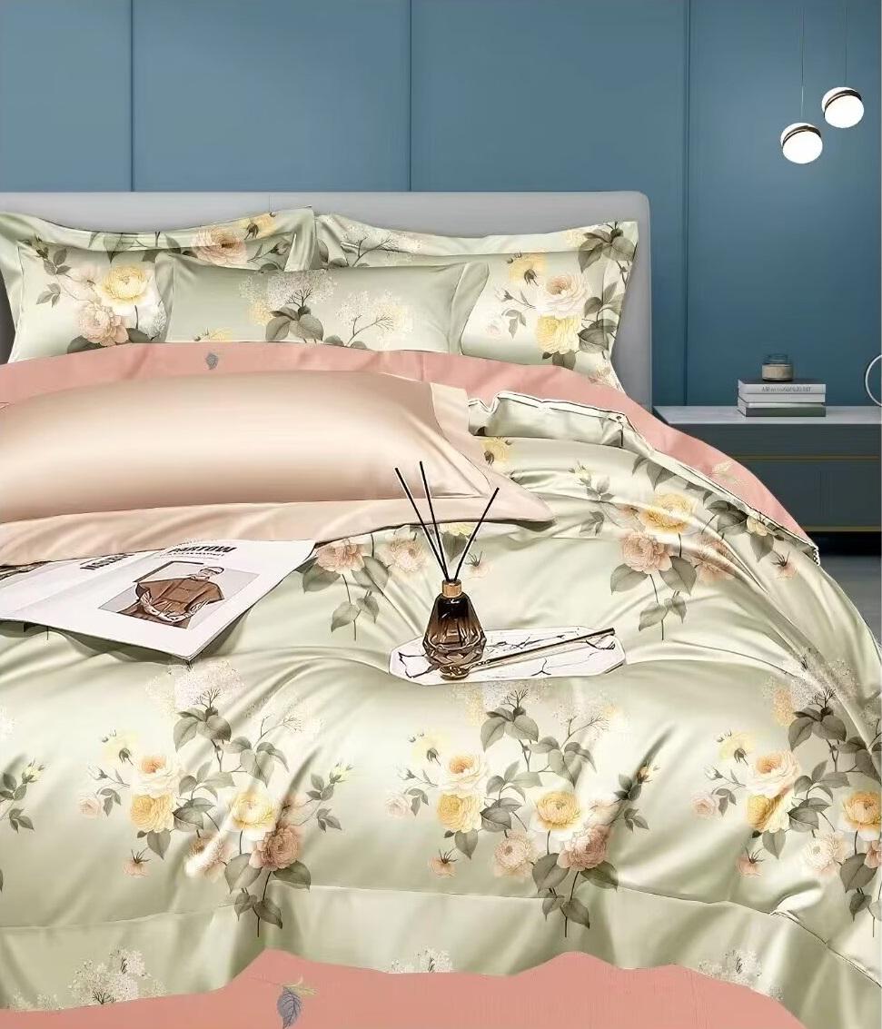 Комплект постільної білизни Soho Євро Elle 200x230 см Bouquet Olive (UG-A130057)