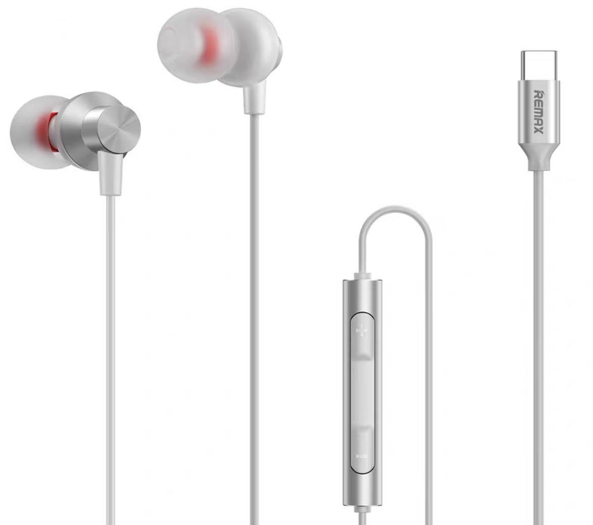 Наушники REMAX Type-C Metal Wired Earphone RM-560 120см silver