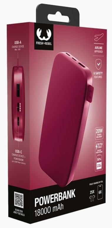 Повербанк Fresh n Rebel Powerbank 20W 18000 mAh Red (2PB18100BR) - фото 7 Повербанк Fresh n Rebel Powerbank 20W 18000 mAh Red (2PB18100BR) - фото 7