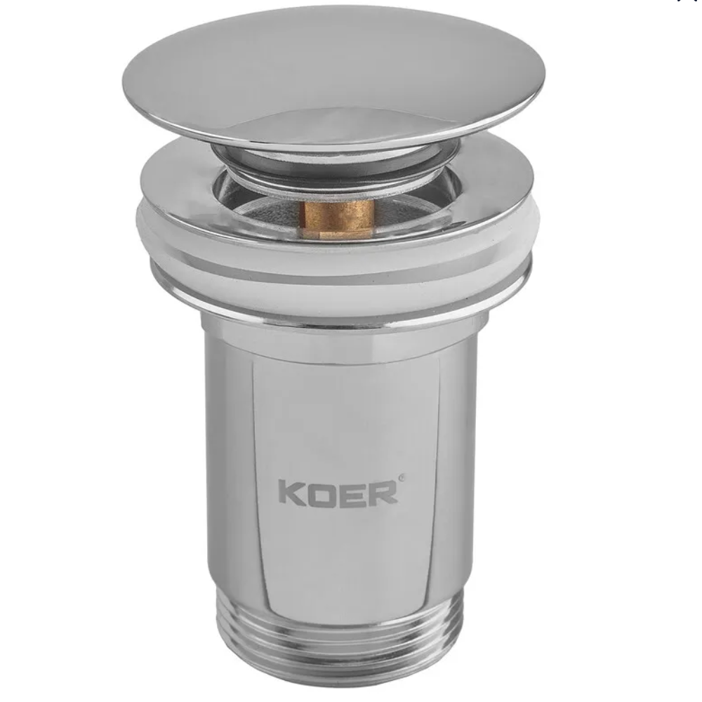 Клапан донный KOER PW-07-01 1 1/4'' Сlick-Сlack для умывальника Хром (KR5782)