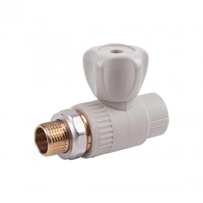 Кран шаровый для радиатора Alfa Plast PPR прямой 20х1/2" (24850688)
