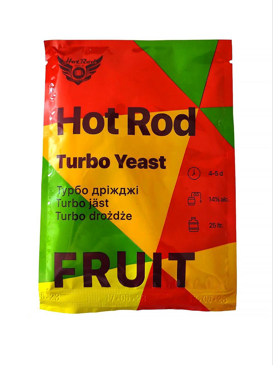 Дріжджі спиртові турбо для фруктових брагів Hot Rod Fruit на 25 л 60 г (11618812)