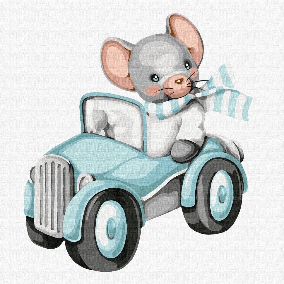 Картина за номерами Ідейка Мишеня мандрівник 30х30 см (KHO2393 )