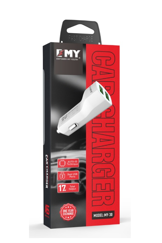 Набор зарядных устройств Emy Micro-USB MY-30 2в1 (26441828)