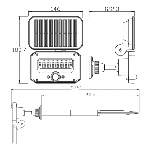 Прожектор світлодіодний Standart на сонячній батареї 10W 6400K SMD (s140127) - фото 3