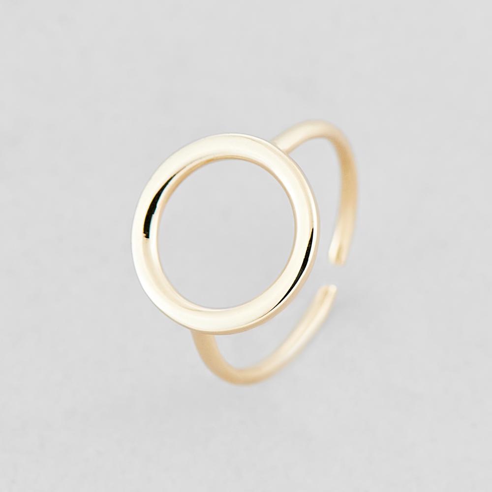 Кольцо золотое Minimal Мечтательный круг (К10128-ж/ЗВС-380ж)