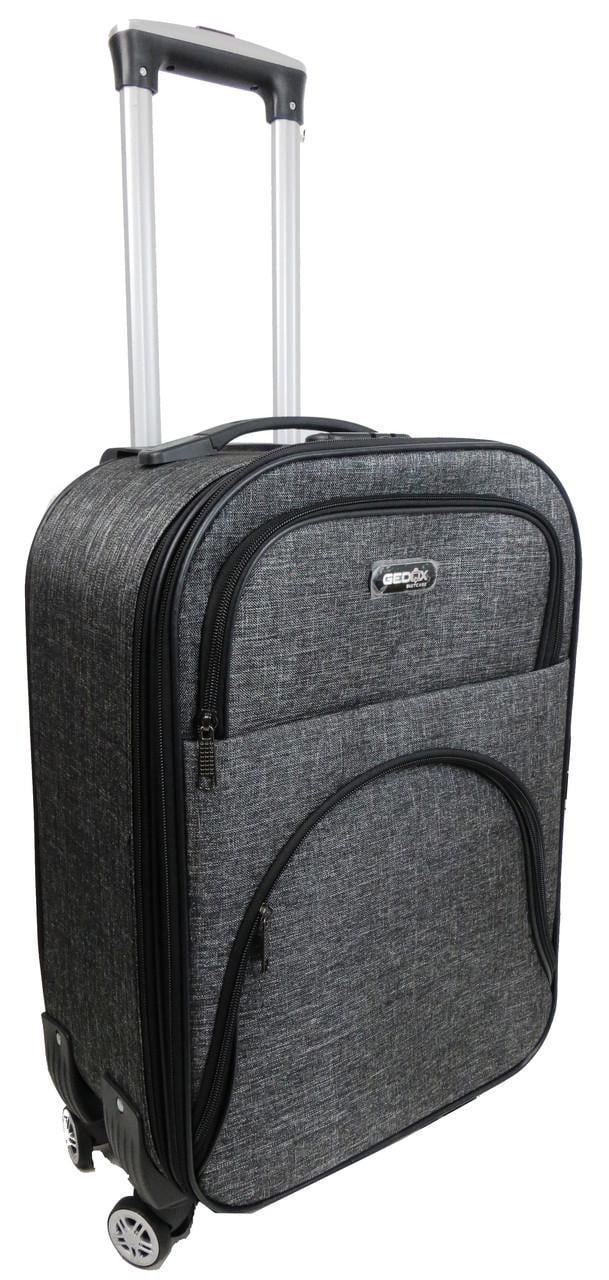Валіза маленька тканинна Gedox ручна поклажа на колесах S 42 л Сірий