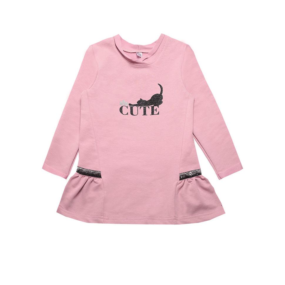 Туника детская хлопковая теплая для девочки Gabbi PL-19-36-1 Китибум 110 см Розовый (11849)