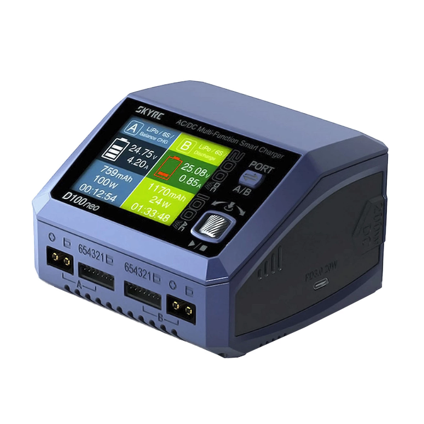 Зарядний пристрій SkyRC D100neo AC 100/DC 100Wx2 (SK-100199-01) Зарядний пристрій SkyRC D100neo AC 100/DC 100Wx2 (SK-100199-01)