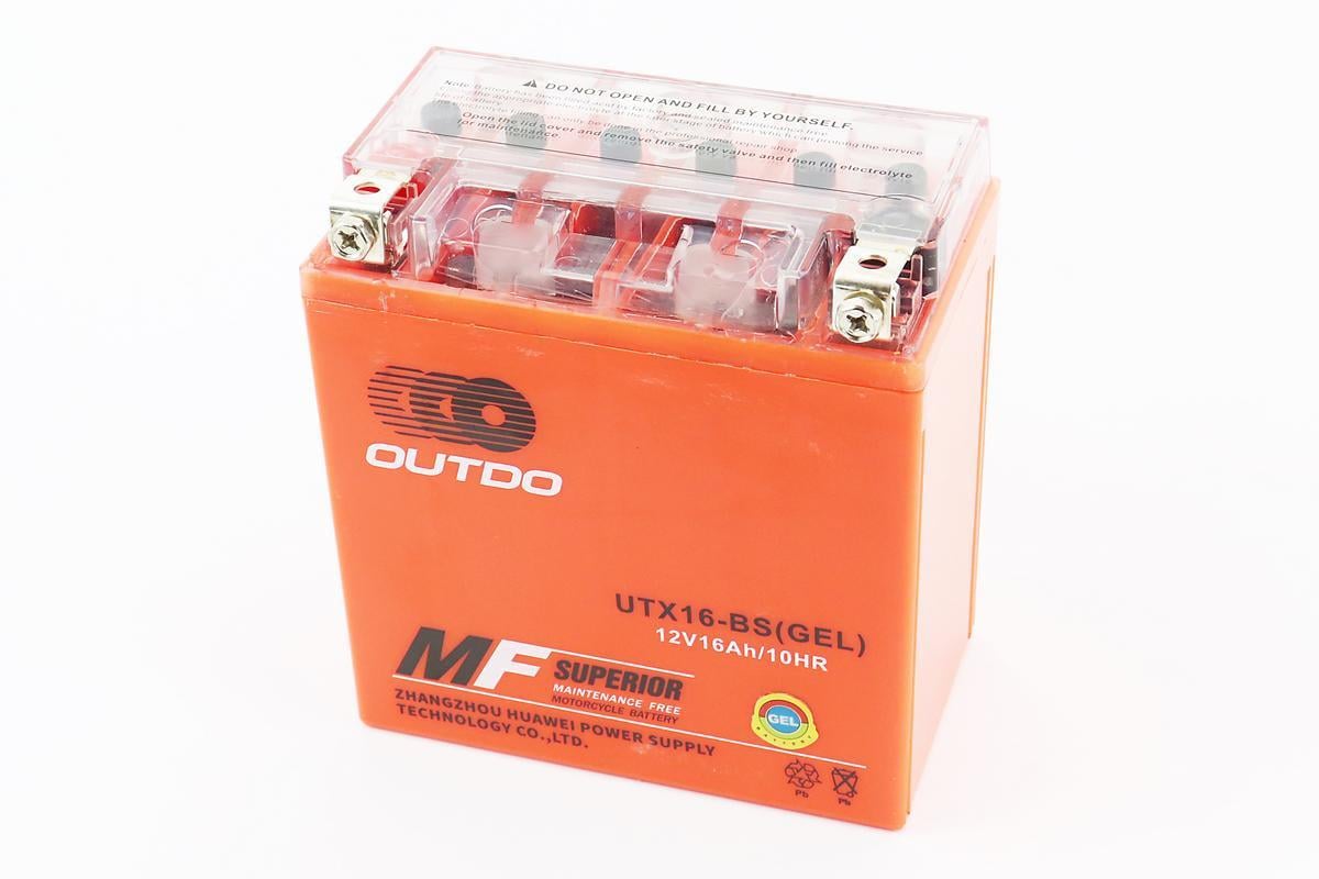 Аккумулятор для мотоцикла гелевый Outdo 12V 16 Ah UTX16-BS