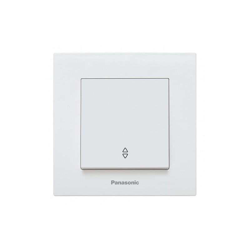 Выключатель проходной одноклавишный Panasonic Karre Plus 55 с рамкой ABS Белый (WDTC90032WH-UA1)