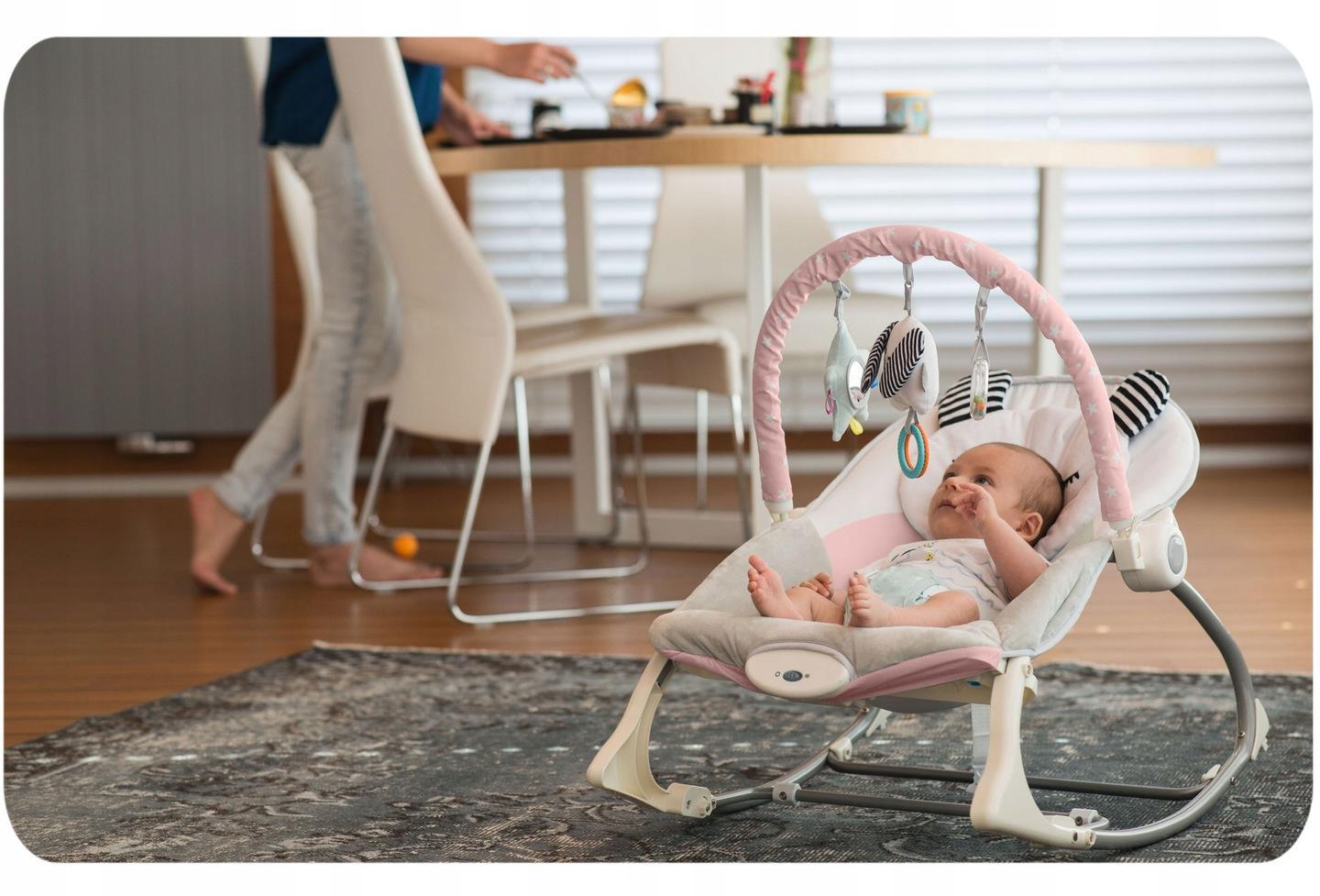 Крісло качалка шезлонг Nukido з вібрацією Рожевий (705102) - фото 7