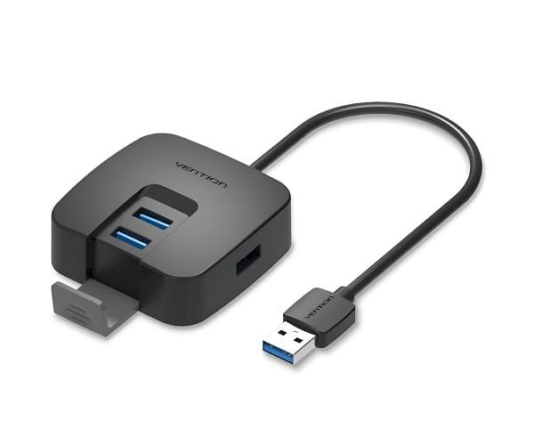 Хаб USB Vention з підставкою для телефона 4 Ports USB 3.0 CHBBB 15 см Black