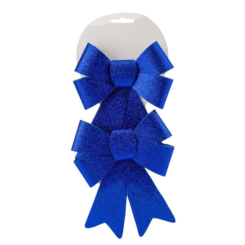 Набор бантов Блестящий 2 шт. 18 см Синий (9245-015) - фото 2 Набор бантов Блестящий 2 шт. 18 см Синий (9245-015) - фото 2