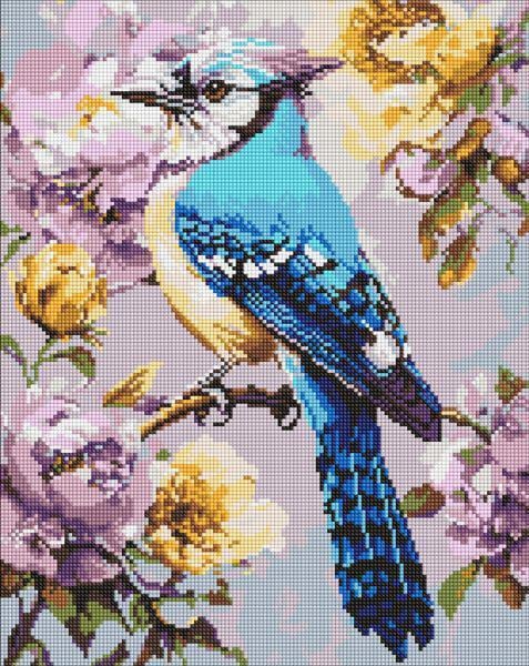 Алмазная мозаика Ideyka Сойка в пионе 40x50 см (Id-AMO8294)