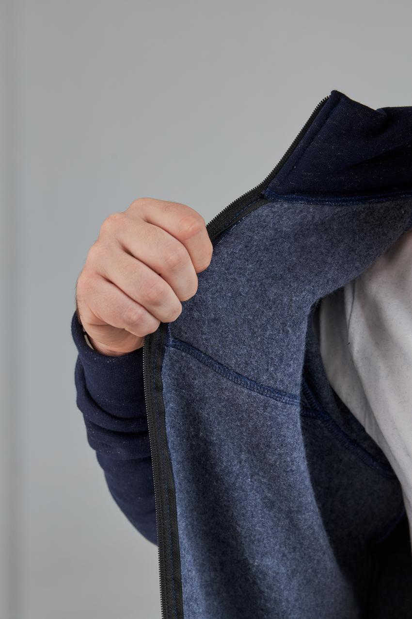 Кофта мужской М0143.4 на замке L Синий флам (637-1-62) - фото 4 Кофта мужской М0143.4 на замке L Синий флам (637-1-62) - фото 4