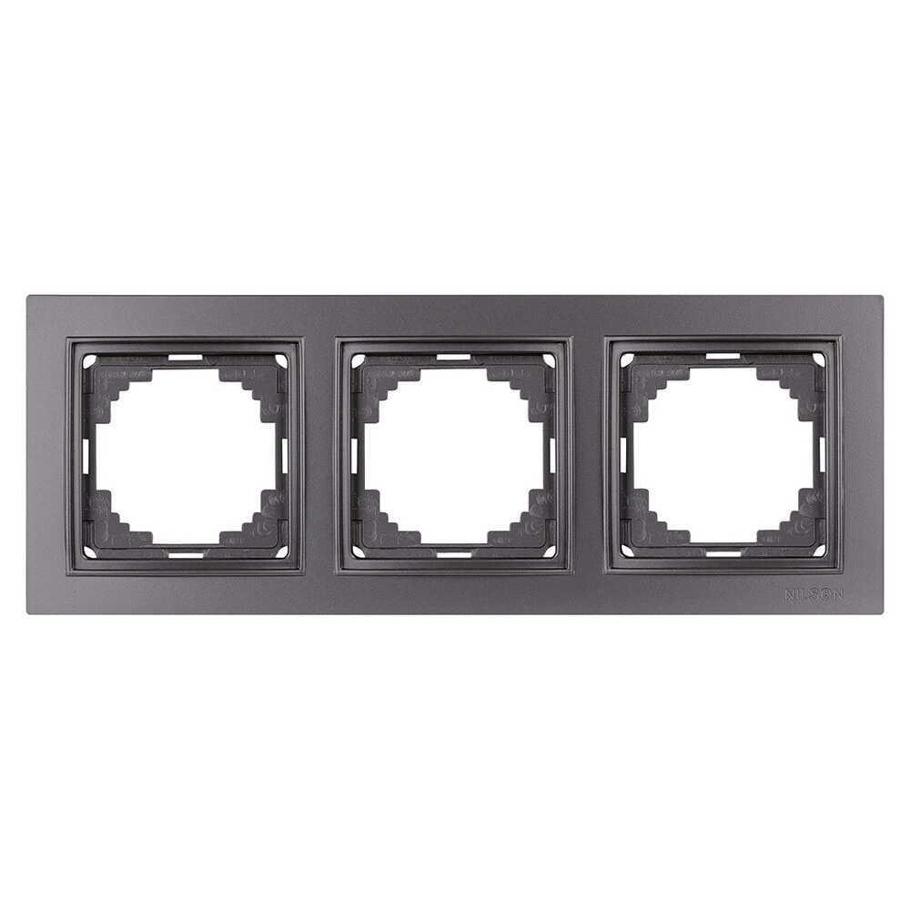 Рамка трехместная Nilson Thor Антрацит (27160093)