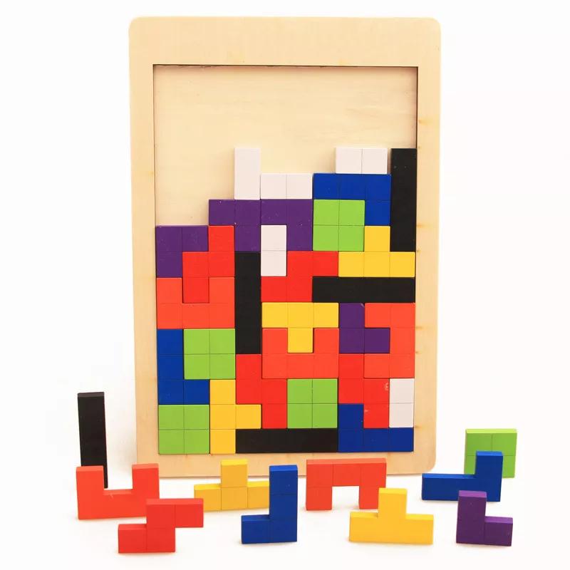 Конструктор деревянный 3D Puzzle blocks S&T на доске (6999574) - фото 6