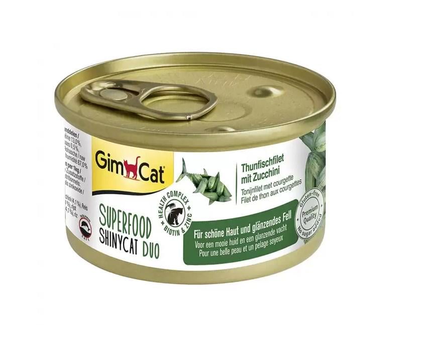 Корм для кішок GimCat Shiny Cat SUPERFOOD k тунець і цукіні 70 g (4002064414539)