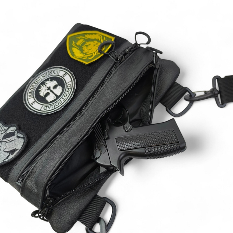 Сумка-кобура 6805 натуральная кожа Black (tf6805) - фото 7 Сумка-кобура 6805 натуральная кожа Black (tf6805) - фото 7