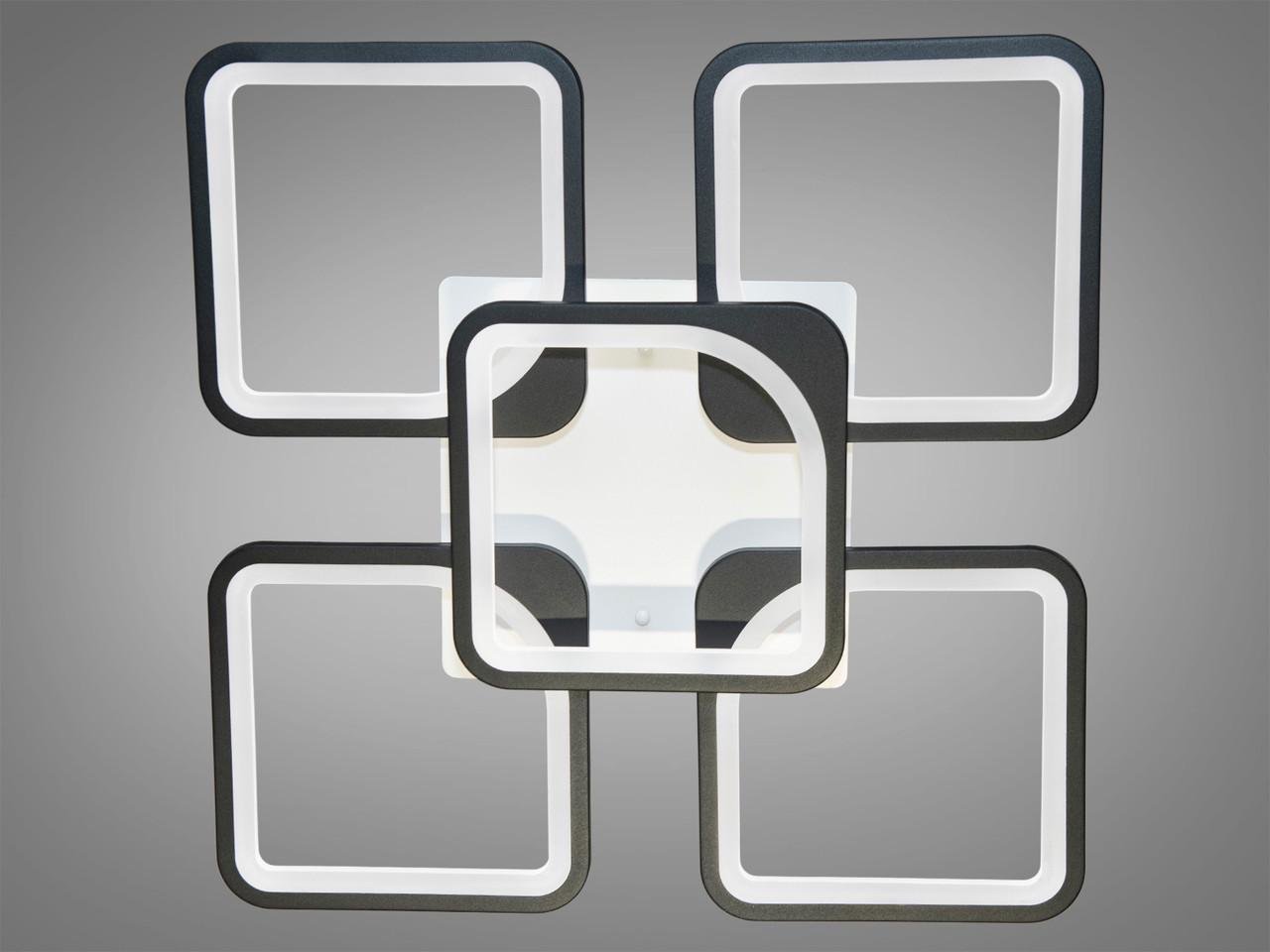 Люстра LED в гостиную 8060-4+1BKDIM-LS акриловая 115W на 16 м2 Черный (1938921667)