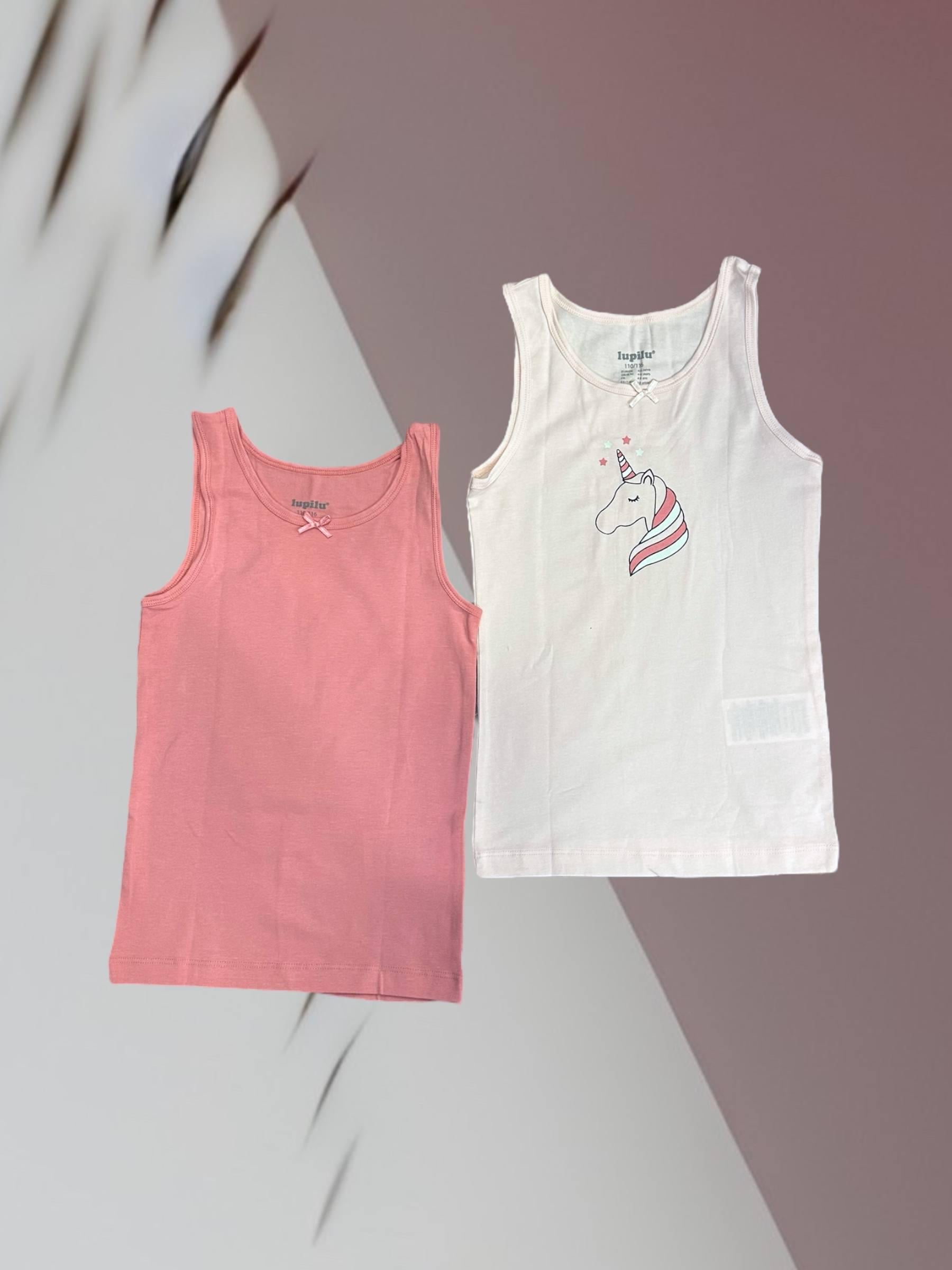 Майка Lupilu 2 шт. 4/6 лет 110-116 см с единорогом Розовый