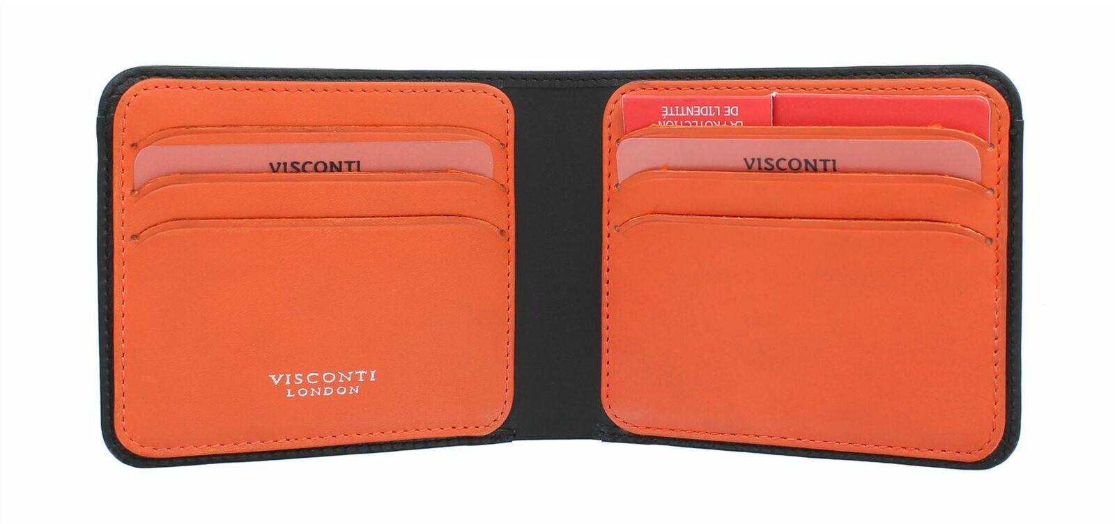 Кошелек мужской кожаный Visconti VSL35 Trim c RFID Black-Orange - фото 3