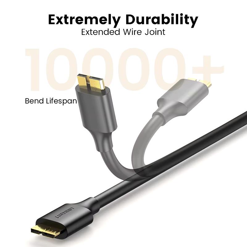 Кабель для камеры жесткого диска телефона UGREEN US130 Micro USB 3,0 на USB-A 3,0 1 м Black (10841) - фото 5