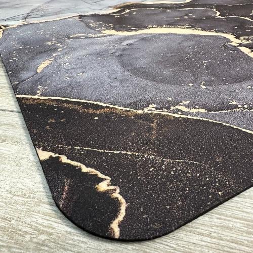 Коврик диатомитовый для кухни/ванной Marmur Gold 120х40 см Черно-серый мрамор (KDkitchen120marmur001) - фото 6