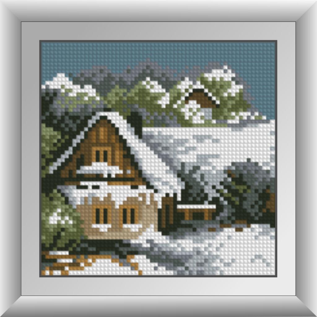 Алмазная мозаика Dream Art Зимний домик 15х15 см (DA.30487)