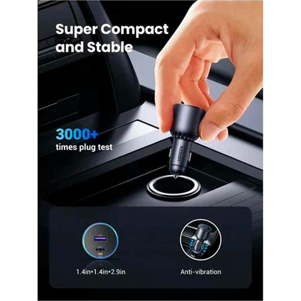 Зарядное устройство автомобильное UGREEN EC701 63W USB-C/USB-A PD3.0 Gray (607243) - фото 7 Зарядное устройство автомобильное UGREEN EC701 63W USB-C/USB-A PD3.0 Gray (607243) - фото 7