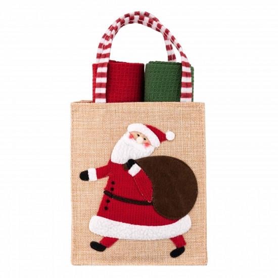 Набір рушничків подарунковий Ardesto Christmas Santa 2 шт. х 38х63 см (ART3863HSB)