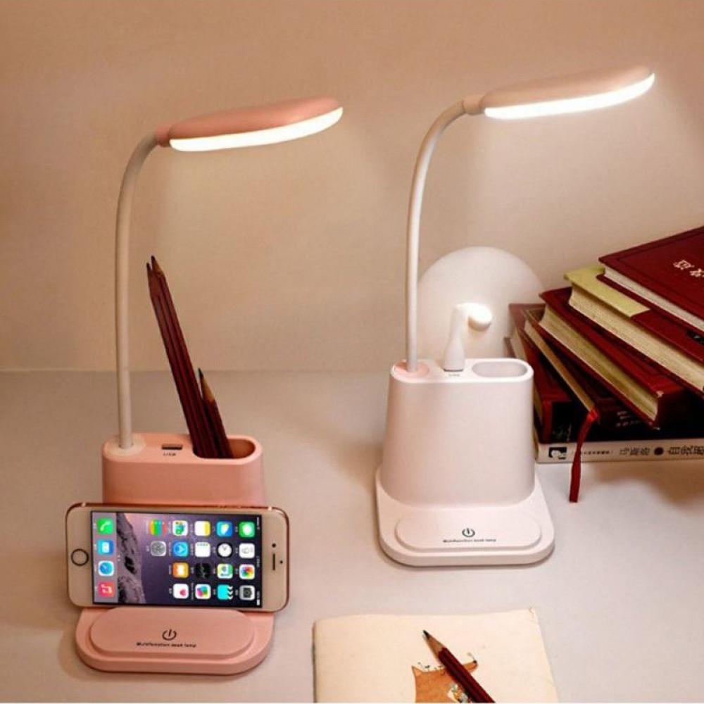 Лампа настільна сенсорна світлодіодна сенсорна 3в1 з PowerBank Білий - фото 5 Лампа настільна сенсорна світлодіодна сенсорна 3в1 з PowerBank Білий - фото 5