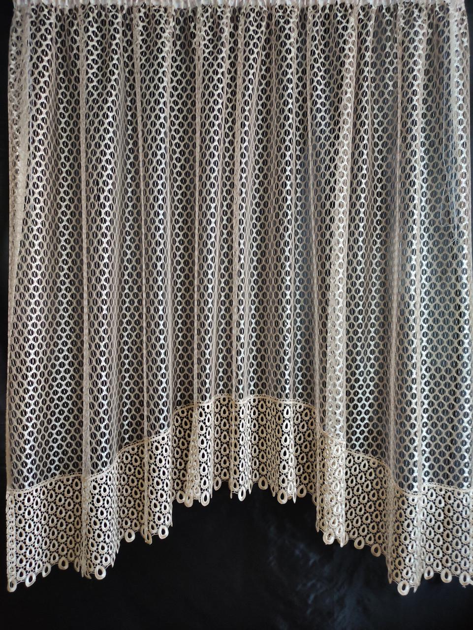 Занавеска Аркой с кружевом 280x180 см Бежевый (а30беж-кап) - фото 1 Занавеска Аркой с кружевом 280x180 см Бежевый (а30беж-кап) - фото 1