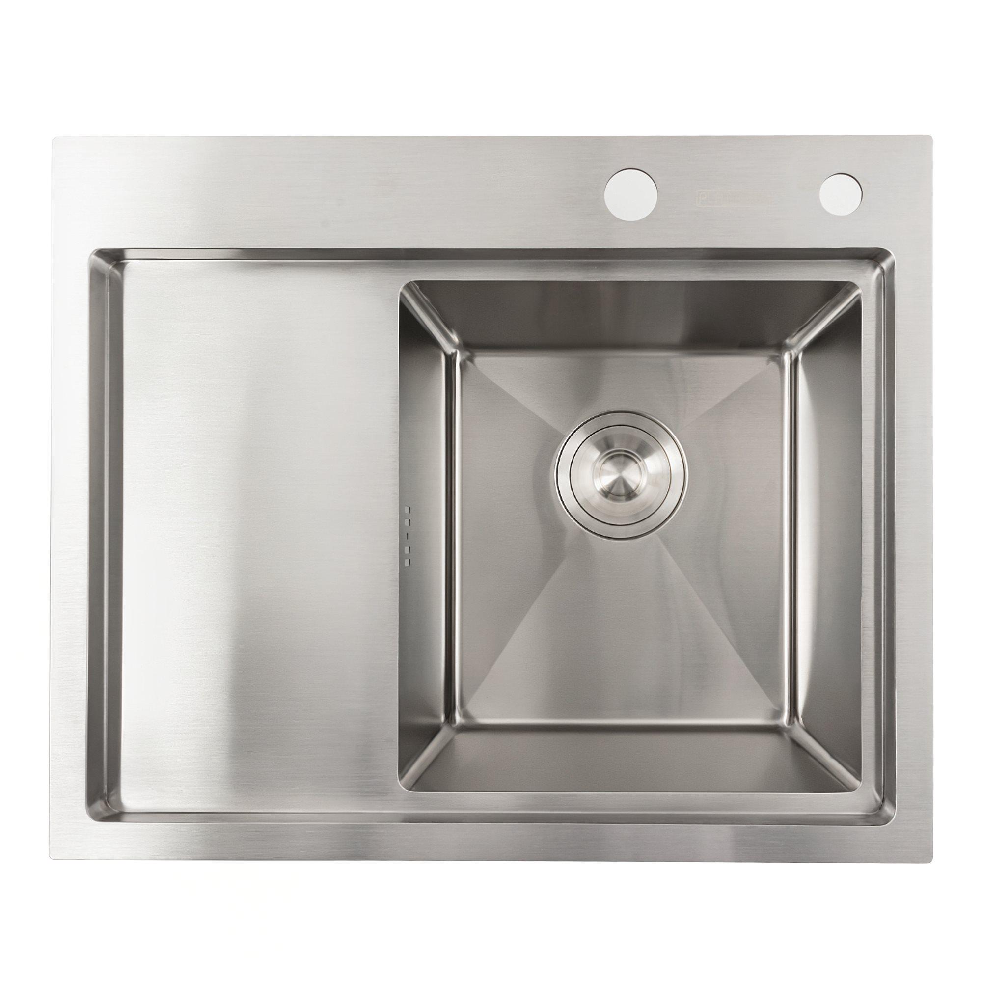 Мойка кухонная Platinum Handmade 58x48R нержавеющая сталь 3,0/0,8 мм (000041342)