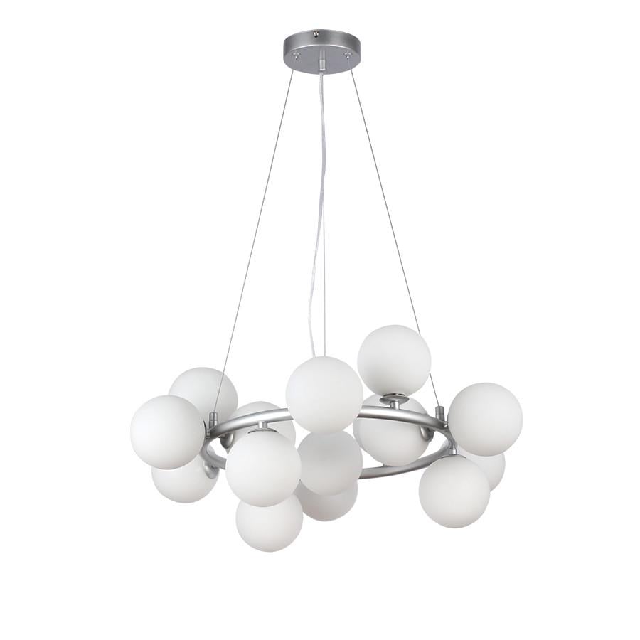 Люстра подвесная на 15 плафонов 7841019-15 GAB/WH Серебряный/Белый