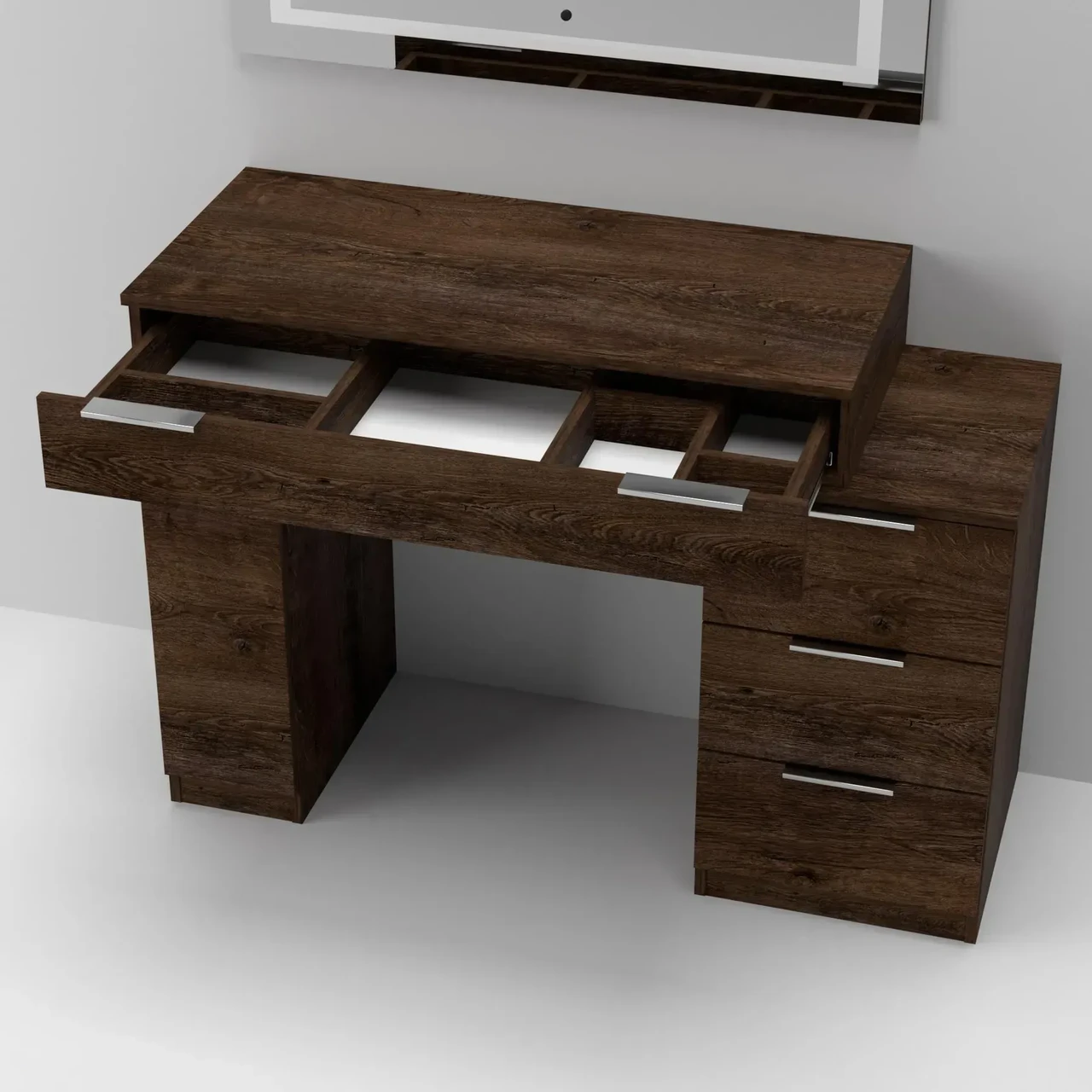 Стол-трюмо туалетный Kontinent Krystal 1200х452х847 мм Дуб Конкордия (79643752) - фото 4 Стол-трюмо туалетный Kontinent Krystal 1200х452х847 мм Дуб Конкордия (79643752) - фото 4