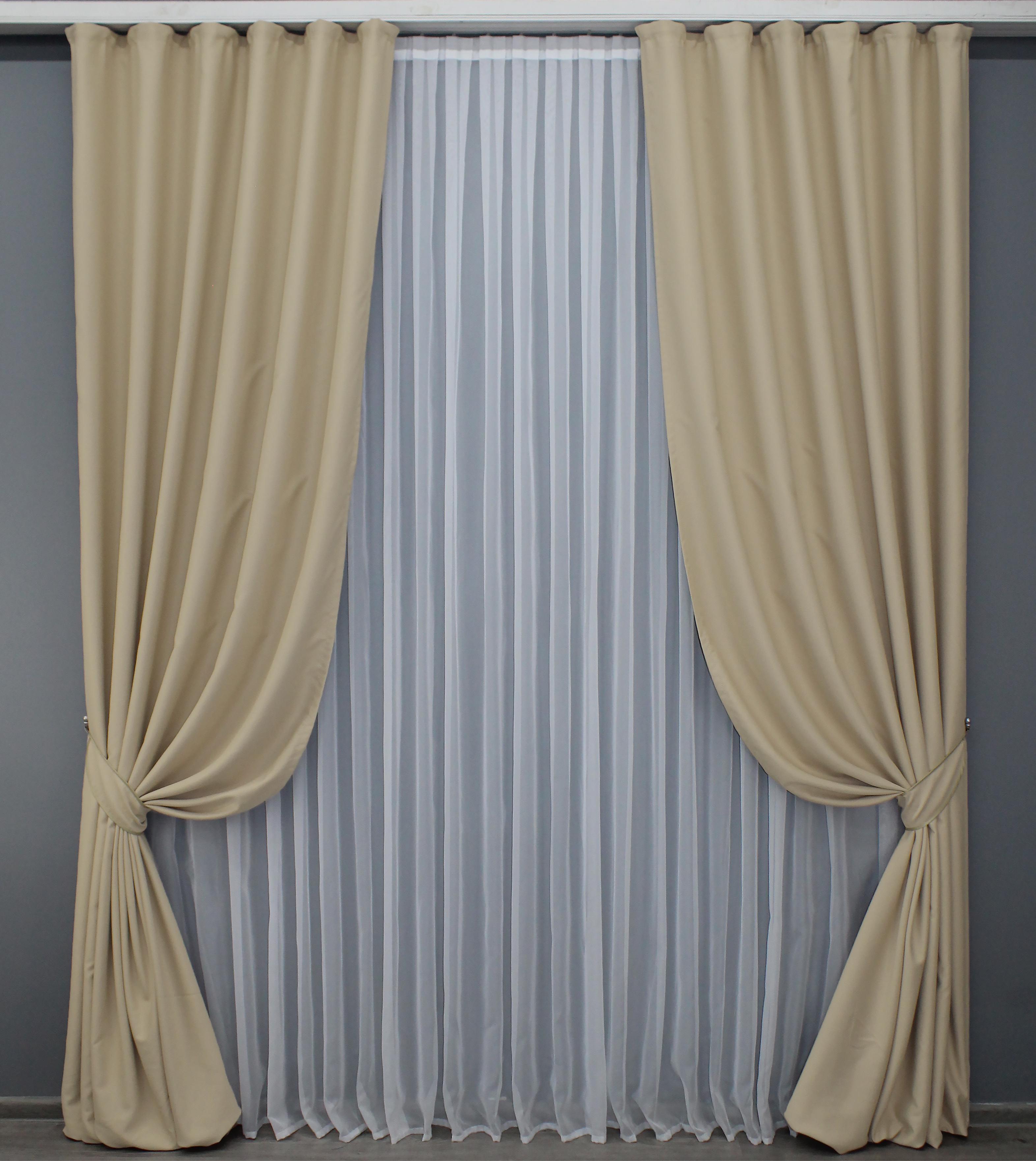 Комплект штор VR-Textil Midnight № 1222ш 100х290 см 2 шт. Кремовый (31-469)