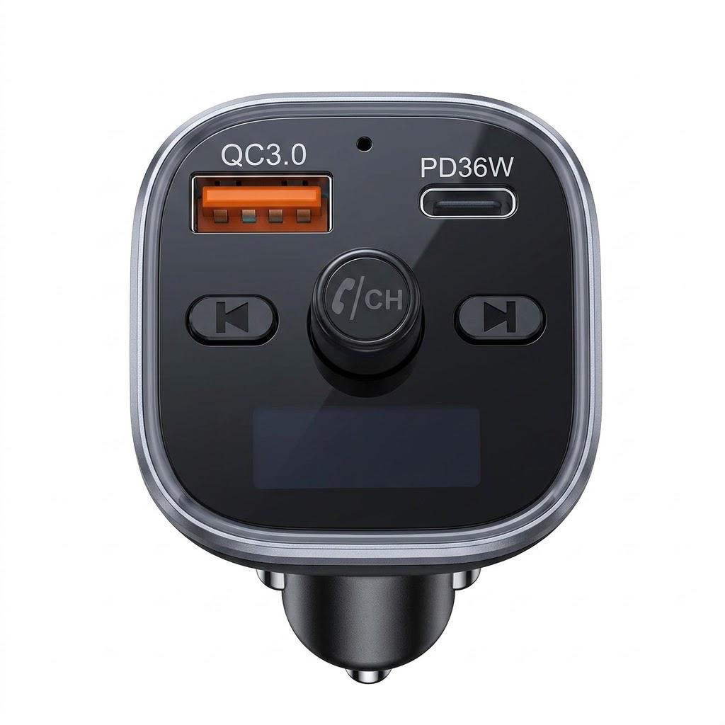 FM-трансмітер Mohard Bluetooth 5.3 з підсвіткою та зарядкою 54W (34069125) FM-трансмітер Mohard Bluetooth 5.3 з підсвіткою та зарядкою 54W (34069125)