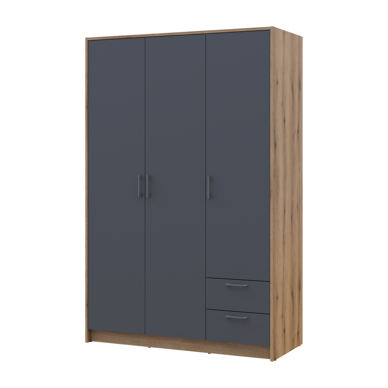 Шкаф для одежды распашный Doros Ронди с антроселей 3ДСП 121х52х236 см Дуб Артизан/Графитовый (80737818)