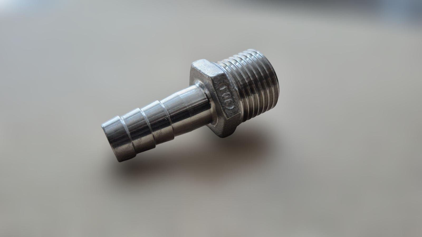 Штуцер шланговый резьбовой DN15 AISI304 BSPP елка н/ж сталь ЗР 12,7 мм 1/2" (29203285) - фото 8