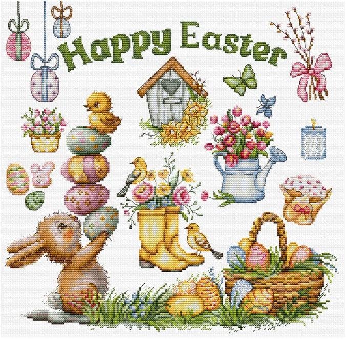 Набор для вышивания крестиком Luca-S B7048 С праздником Пасхи (B7048)