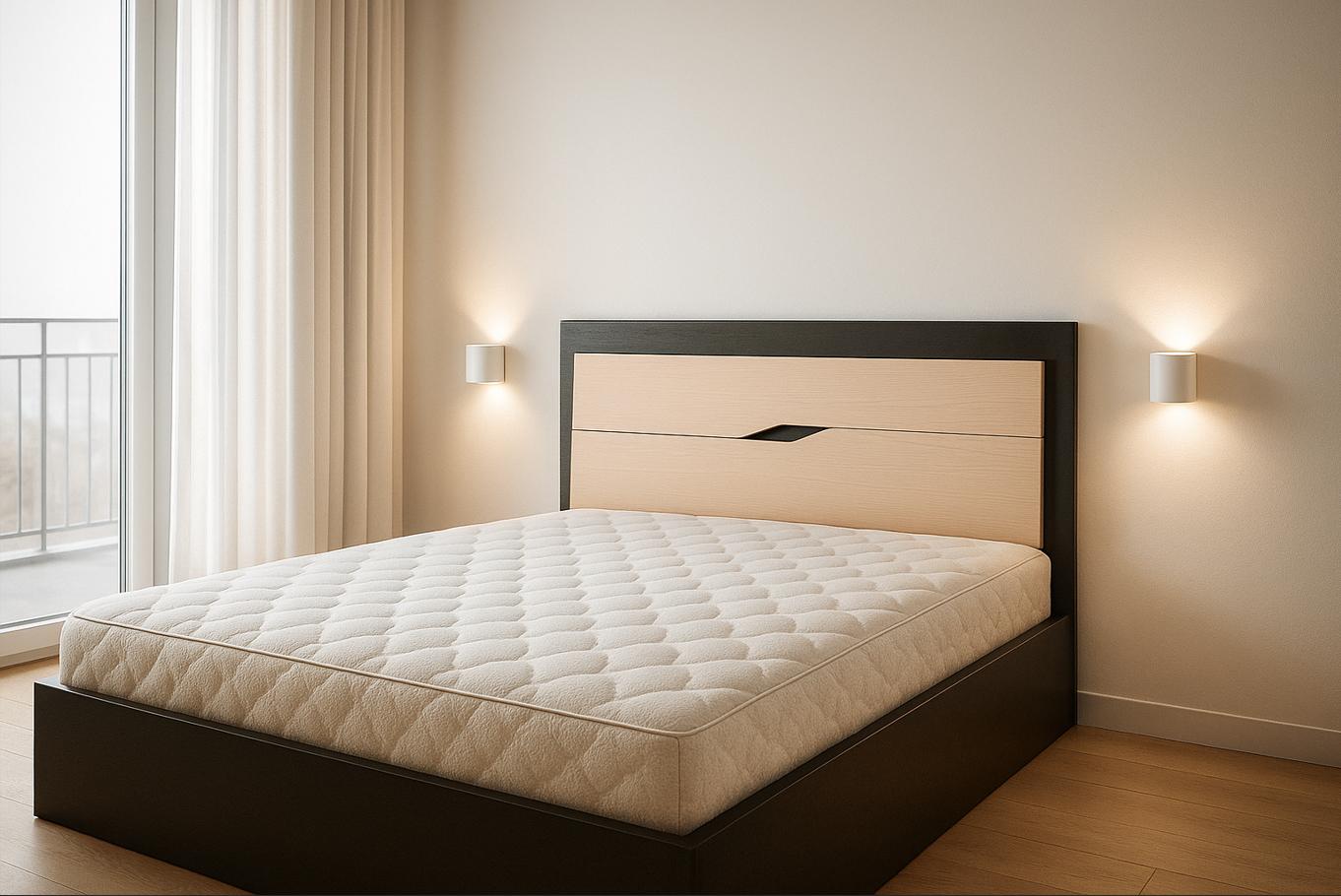 Кровать Мастер Форм Доминика без каркаса под матрац 1400 1440х2040х950 мм Венге/Дуб молочный