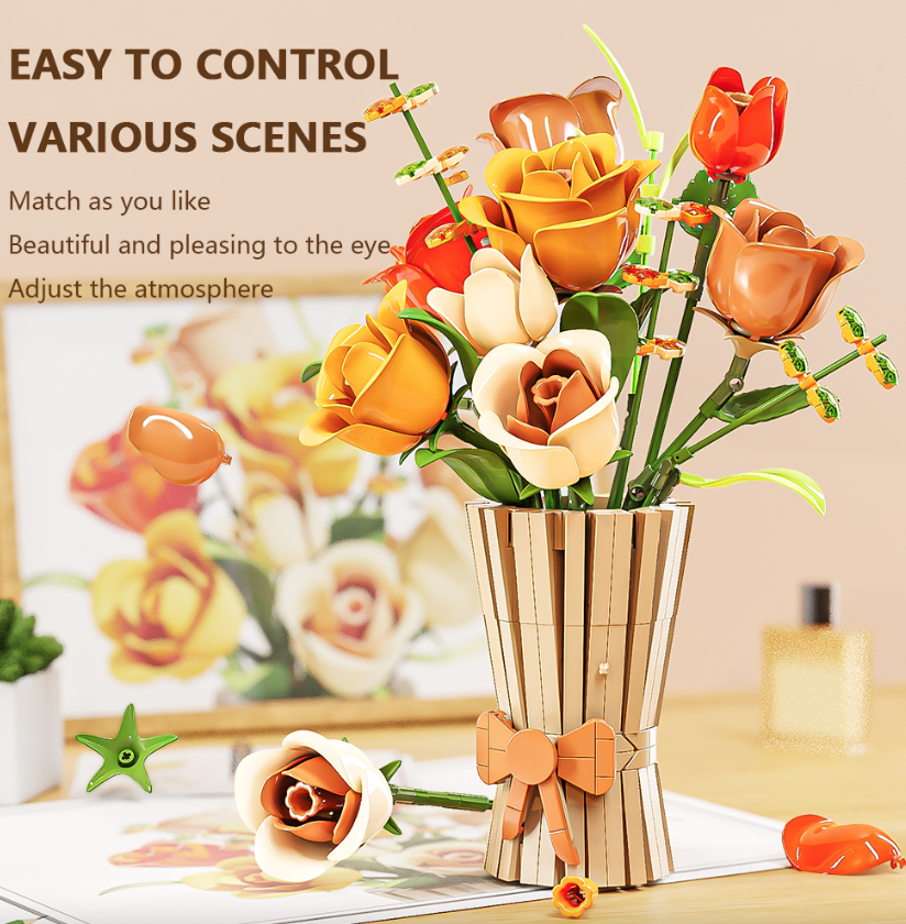 Конструктор Цветы Романтический букет для девочки 868 дет. (13066) - фото 6 Конструктор Цветы Романтический букет для девочки 868 дет. (13066) - фото 6