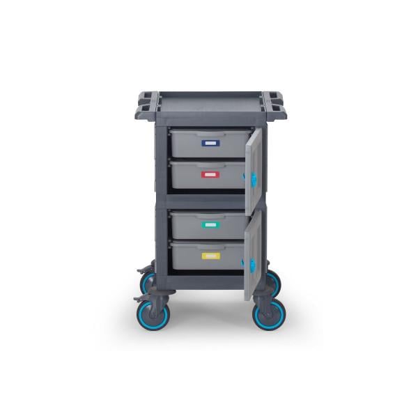 Тележка медицинская сервисная два отделения и четыре лотка Серый (33828291)