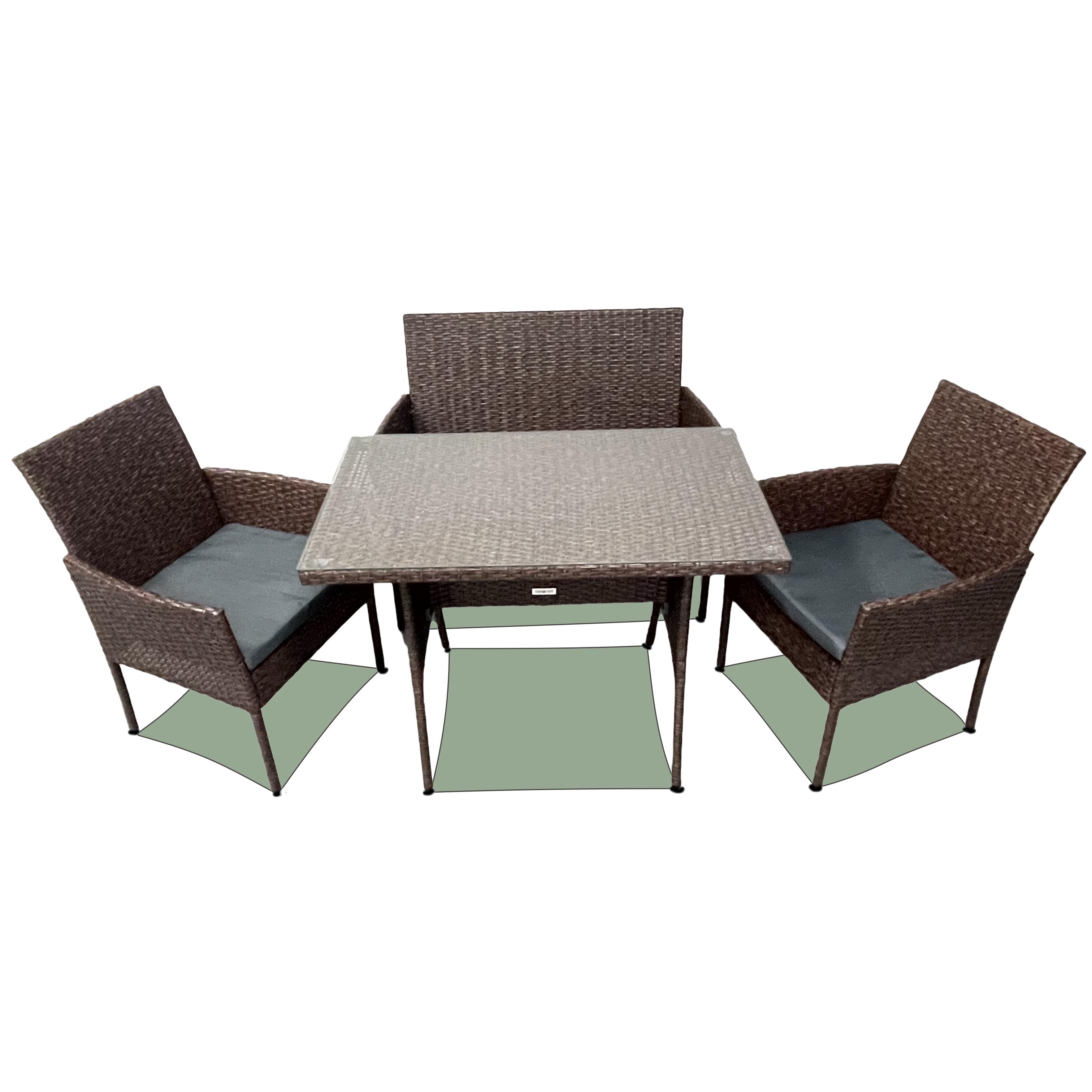 Набор садовой мебели Lounge Loft Обеденный из ротанга Темно-коричневый (106 Brown)