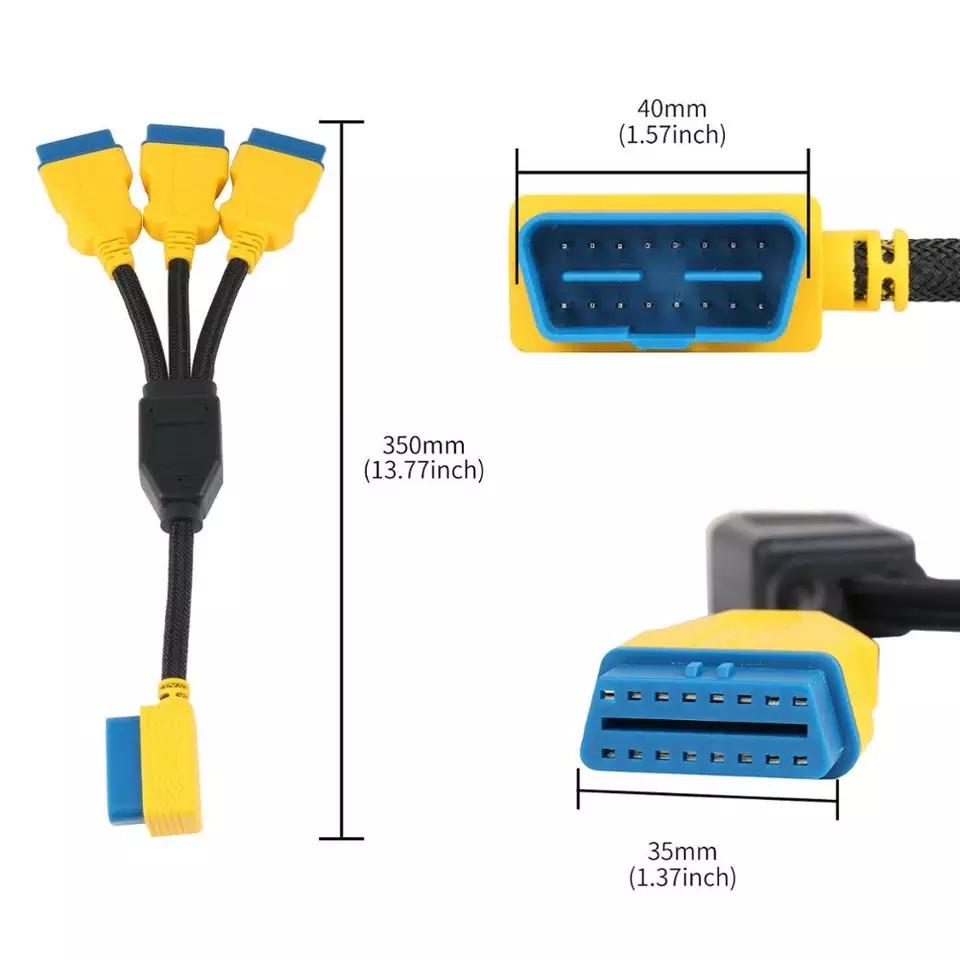 Розгалужувач AUTOOL 35CM OBD2 на OBD2 адаптер 1 на 3 обд2 - фото 3